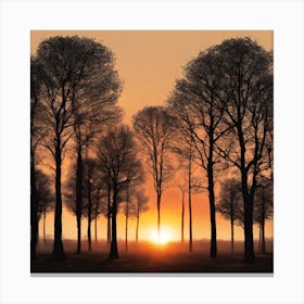 Sunset In The Woods Canvas Print