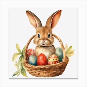 Easter Bunny In Basket 4 Canvas Print