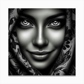 Black And White Portrait 8 Canvas Print