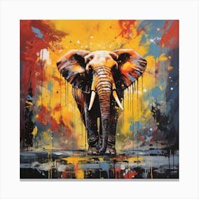 Elephant In The Rain Canvas Print