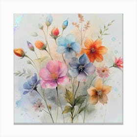 Watercolor Flowers Canvas Print