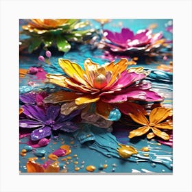 Leonardo Diffusion Xl Colorful Paint Splash Glitter Hermoso Ra 0 Canvas Print