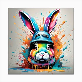 Bunny With Splatters 1 Canvas Print