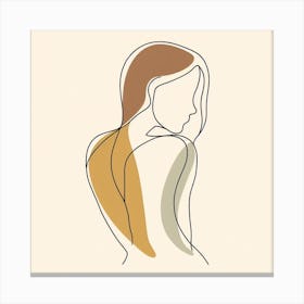 Woman Line Art Canvas Print