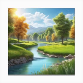 Landscape - Digital Art Canvas Print