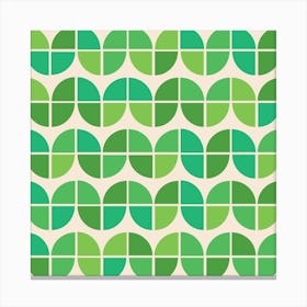 Mid Century Modern Geometric Green Shapes Canvas Print