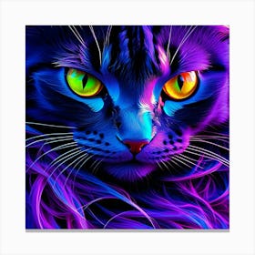 Psychedelic Cat ukh Canvas Print