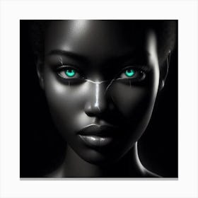 Black Woman With Green Eyes 1 Canvas Print