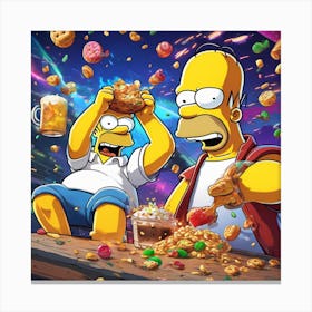 The Simpson  family enjoying eaten 😋 food Canvas Print