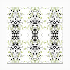 Delicate Flower Pattern Green Canvas Print