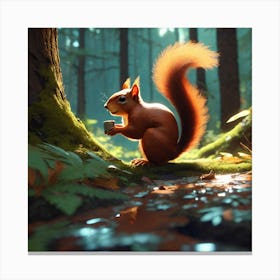 Squirrel In The Forest 422 Canvas Print