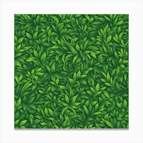 Seamless Pattern Of Green Leaves Canvas Print