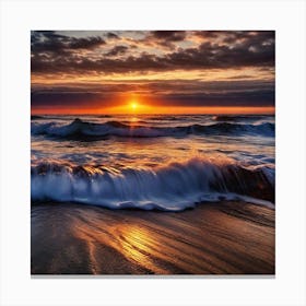 Sunset At The Beach 114 Canvas Print