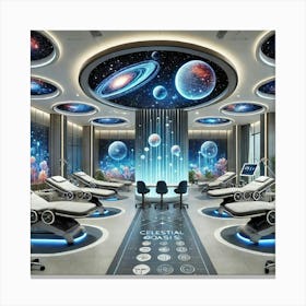 The Hospital Wing Of Celestial Oasis, A Futuristic Canvas Print