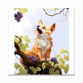 Fox And Grapes (4) Canvas Print