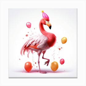 Birthday Flamingo Canvas Print