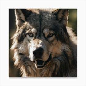 Wolf In The Woods 79 Canvas Print