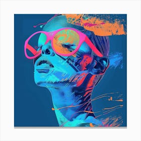 Portrait Of A Woman With Sunglasses 1 Canvas Print