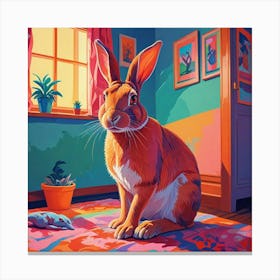 Rabbit In A Room Canvas Print