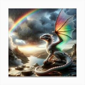 Baby dragon Rain Jewel Canvas Print