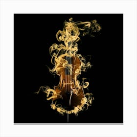 Violin In Flames 1 Canvas Print