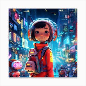 Girl In The City Canvas Print