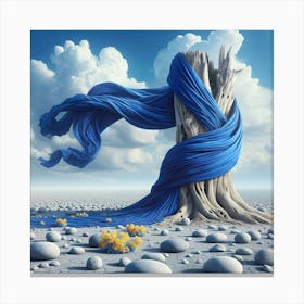 Blue Tree Stump Canvas Print