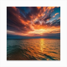 Sunset Over The Sea 18 Canvas Print