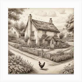 Country Cottage art Canvas Print