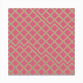 Pink And Gold Checkered Pattern, A Seamless Pattern, Flat Art, 156 Canvas Print