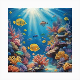 Coral Reef Paintings Art Print Canvas Print