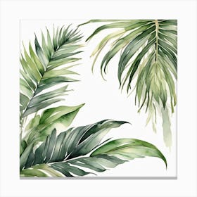Green waves of palm leaf 7 Canvas Print