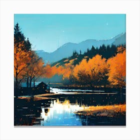 Autumn By The River Canvas Print