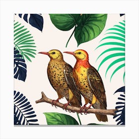 Birds On A Branch Canvas Print