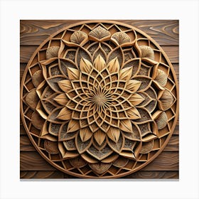 Wooden Mandala Canvas Print