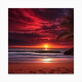 Sunset On The Beach 1088 Canvas Print