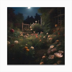 Moonlight Garden 1 Canvas Print