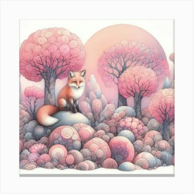 Fox In The Forest Canvas Print