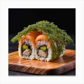 Japanese Sushi In The Shape Of A House In A Japanese 1 Canvas Print