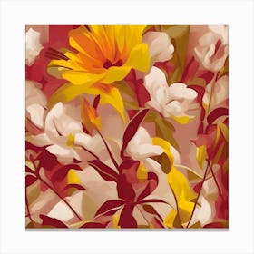 Yellow And White Flowers Canvas Print