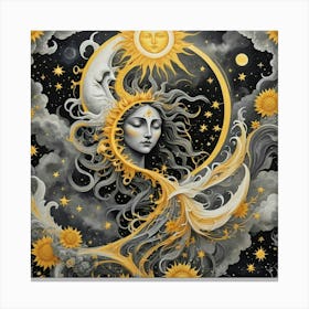 Sun And Moon Canvas Print