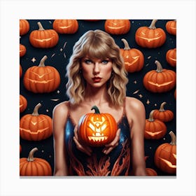 Taylor Swift Pumpkin Painting Canvas Print