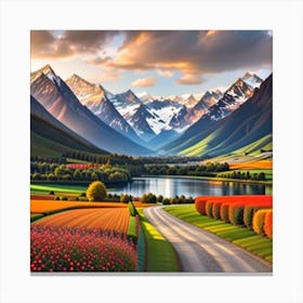 Sunset In The Mountains 1 Canvas Print