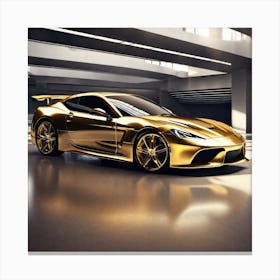 Gold Ferrari 4 Canvas Print