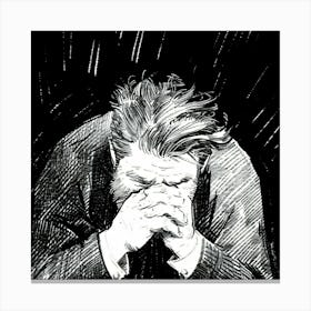 Man In The Rain Canvas Print