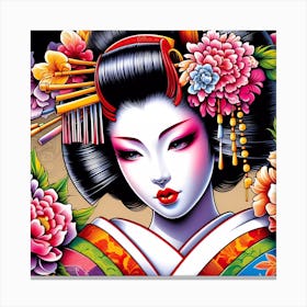 Geisha Girl Canvas Print