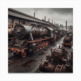 Rusty Locomotives Canvas Print