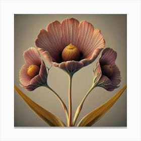 Flax3 Floral Botanical Vintage Poster Flower Art(3) Canvas Print