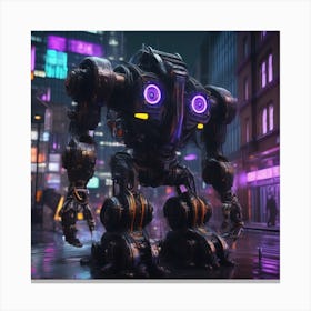 Robot In The City 70 Canvas Print