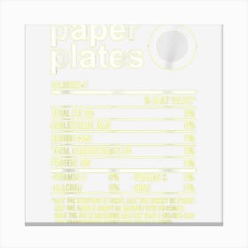 Funny Thanksgiving Food Apparel Paper Plates Nutrition Facts Canvas Print